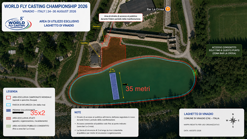 Divieto di balneazione lago artificiale e divieto di accesso alle zone indicate nella planimetria per il periodo 21/08/2026 - 29/08/2026